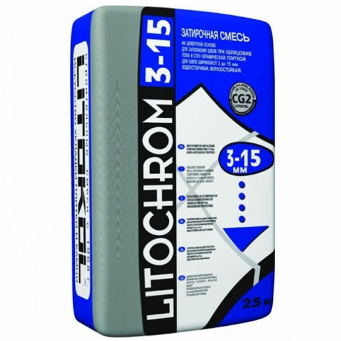 Затирка Litokol Litochrom 3-15 C.40 антрацит (25 кг)
